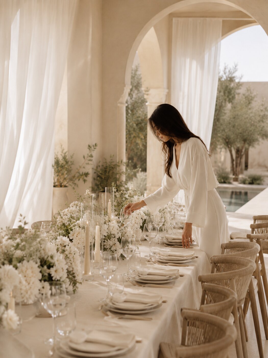 Table dressée pour un dîner sur mesure